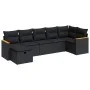 Set of 7 garden sofas with cushions synthetic rattan black by , Garden sets - Ref: Foro24-3325926, Price: 444,86 €, Discount: %