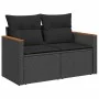 Set of 7 garden sofas with cushions synthetic rattan black by , Garden sets - Ref: Foro24-3325926, Price: 444,86 €, Discount: %