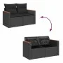 Set of 7 garden sofas with cushions synthetic rattan black by , Garden sets - Ref: Foro24-3325926, Price: 444,86 €, Discount: %