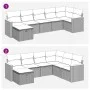 Set of 7 garden sofas with cushions synthetic rattan black by , Garden sets - Ref: Foro24-3325926, Price: 444,86 €, Discount: %