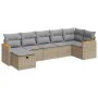 Set sofás de jardín 7 piezas y cojines ratán sintético beige de , Conjuntos de jardín - Ref: Foro24-3325930, Precio: 439,23 €...