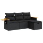 Juego de sofás jardín 4 pzas con cojines ratán sintético negro by , Garden sets - Ref: Foro24-3325947, Price: 322,47 €, Disco...