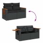 Juego de sofás jardín 4 pzas con cojines ratán sintético negro by , Garden sets - Ref: Foro24-3325947, Price: 322,47 €, Disco...