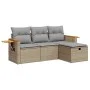 Juego de sofás jardín con cojines 4 pzas ratán sintético beige by , Garden sets - Ref: Foro24-3325951, Price: 271,35 €, Disco...
