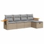 Juego de sofás jardín con cojines 5 pzas ratán sintético beige by , Garden sets - Ref: Foro24-3325958, Price: 345,08 €, Disco...