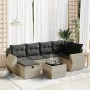 Set of 7 garden sofas with cushions PE rattan light gray by , Garden sets - Ref: Foro24-3325598, Price: 489,38 €, Discount: %