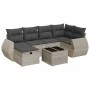 Set of 7 garden sofas with cushions PE rattan light gray by , Garden sets - Ref: Foro24-3325598, Price: 489,38 €, Discount: %