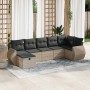 Set of 7 garden sofas with cushions PE rattan light gray by , Garden sets - Ref: Foro24-3325608, Price: 507,34 €, Discount: %