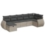 Set of 7 garden sofas with cushions PE rattan light gray by , Garden sets - Ref: Foro24-3325608, Price: 507,34 €, Discount: %