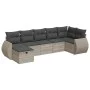 Set of 7 garden sofas with cushions PE rattan light gray by , Garden sets - Ref: Foro24-3325608, Price: 516,88 €, Discount: %