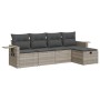 Set of garden sofas and cushions 5 pcs synthetic rattan light gray by , Garden sets - Ref: Foro24-3325468, Price: 318,17 €, D...