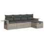 Set of garden sofas and cushions 5 pcs synthetic rattan light gray by , Garden sets - Ref: Foro24-3325468, Price: 334,90 €, D...