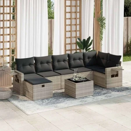 Set de sofás de jardín 8 pzas y cojines ratán sintético gris by , Garden sets - Ref: Foro24-3325518, Price: 527,79 €, Discoun...