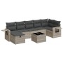 Set de sofás de jardín 8 pzas y cojines ratán sintético gris by , Garden sets - Ref: Foro24-3325518, Price: 519,09 €, Discoun...