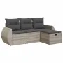 Set de sofás de jardín 4 pzas y cojines ratán sintético gris von , Gartensets - Ref: Foro24-3325558, Preis: 297,85 €, Rabatt: %