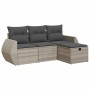 Set de sofás de jardín 4 pzas y cojines ratán sintético gris by , Garden sets - Ref: Foro24-3325558, Price: 282,18 €, Discoun...