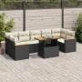 Set sofás jardín y cojines 7 pzas ratán sintético acacia negro von , Gartensets - Ref: Foro24-3327458, Preis: 515,99 €, Rabat...