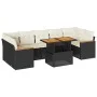 Set sofás jardín y cojines 7 pzas ratán sintético acacia negro von , Gartensets - Ref: Foro24-3327458, Preis: 515,99 €, Rabat...