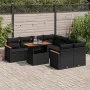 Set garden sofas and cushions 9 pcs synthetic rattan acacia black by , Garden sets - Ref: Foro24-3327464, Price: 625,67 €, Di...