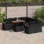 Set sofás jardín y cojines 9 pzas ratán sintético acacia negro de , Conjuntos de jardín - Ref: Foro24-3327464, Precio: 650,04...