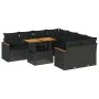 Set garden sofas and cushions 9 pcs synthetic rattan acacia black by , Garden sets - Ref: Foro24-3327464, Price: 625,67 €, Di...