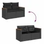 Set garden sofas and cushions 9 pcs synthetic rattan acacia black by , Garden sets - Ref: Foro24-3327464, Price: 625,67 €, Di...
