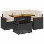 Set garden sofas and cushions 5 pcs synthetic rattan acacia black by , Garden sets - Ref: Foro24-3327479, Price: 362,55 €, Di...