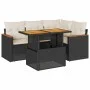 Set garden sofas and cushions 5 pcs synthetic rattan acacia black by , Garden sets - Ref: Foro24-3327479, Price: 357,22 €, Di...