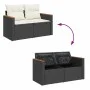 Set garden sofas and cushions 5 pcs synthetic rattan acacia black by , Garden sets - Ref: Foro24-3327479, Price: 357,22 €, Di...
