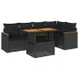 Set garden sofas and cushions 5 pcs synthetic rattan acacia black by , Garden sets - Ref: Foro24-3327485, Price: 445,33 €, Di...