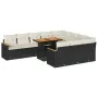 Set sofás jardín y cojines 11 pzas ratán sintético acacia negro by , Garden sets - Ref: Foro24-3327535, Price: 724,74 €, Disc...