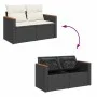 Set sofás jardín y cojines 11 pzas ratán sintético acacia negro by , Garden sets - Ref: Foro24-3327535, Price: 724,74 €, Disc...