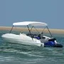 Bimini-Markise mit 2 weißen Bögen 180x130x110 cm von vidaXL, Aufbewahrungsabdeckungen für Boote - Ref: Foro24-93124, Preis: 9...