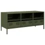 Mueble TV acero laminado en frío verde oliva 101,5x39x43,5 cm von , TV-Möbel - Ref: Foro24-851326, Preis: 93,12 €, Rabatt: %