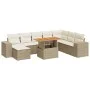 Set garden sofas and cushions 9 pcs synthetic rattan acacia beige by , Garden sets - Ref: Foro24-3327411, Price: 687,24 €, Di...