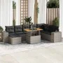 Set garden sofas and cushions 9 pcs synthetic rattan acacia gray by , Garden sets - Ref: Foro24-3327413, Price: 589,54 €, Dis...
