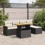 Set garden sofas and cushions 6 pcs synthetic rattan acacia black by , Garden sets - Ref: Foro24-3327472, Price: 380,18 €, Di...