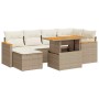 Set sofás jardín y cojines 7 pzas ratán sintético acacia beige de , Conjuntos de jardín - Ref: Foro24-3327509, Precio: 513,67...