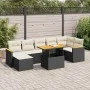 Set sofás jardín y cojines 8 pzas ratán sintético acacia negro de , Conjuntos de jardín - Ref: Foro24-3327514, Precio: 498,81...