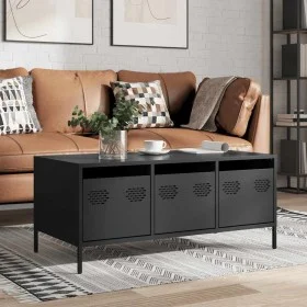Mesa de centro acero laminado en frío negro 101,5x50x43,5 cm von , Couchtisch - Ref: Foro24-851268, Preis: 104,91 €, Rabatt: %