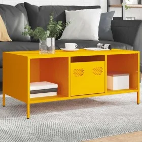 Mesa de centro acero laminado en frío amarillo 101,5x50x43,5 cm de , Mesas de centro - Ref: Foro24-851277, Precio: 123,40 €, ...