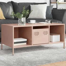 Mesa de centro acero laminado en frío rosa 101,5x50x43,5 cm de , Mesas de centro - Ref: Foro24-851275, Precio: 92,11 €, Descu...