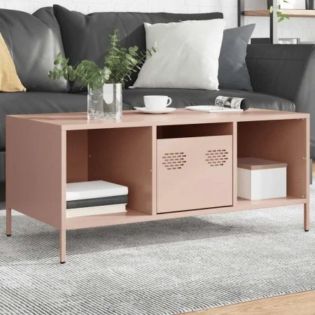 Mesa de centro acero laminado en frío rosa 101,5x50x43,5 cm de , Mesas de centro - Ref: Foro24-851275, Precio: 92,11 €, Descu...