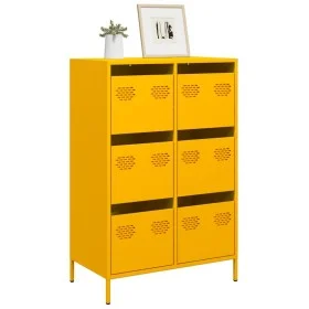 Senfgelbes Sideboard aus Stahl 68x39x101,5 cm von , Sideboards - Ref: Foro24-851223, Preis: 126,82 €, Rabatt: %