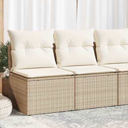 Set garden sofas and cushions 4 pcs synthetic rattan acacia beige by , Garden sets - Ref: Foro24-3325234, Price: 111,79 €, Di...