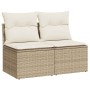 Set garden sofas and cushions 4 pcs synthetic rattan acacia beige by , Garden sets - Ref: Foro24-3325234, Price: 111,79 €, Di...