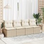 Set garden sofas and cushions 4 pcs synthetic rattan acacia beige by , Garden sets - Ref: Foro24-3325234, Price: 111,79 €, Di...