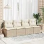 Set garden sofas and cushions 4 pcs synthetic rattan acacia beige by , Garden sets - Ref: Foro24-3325234, Price: 121,44 €, Di...
