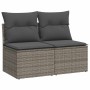 Set garden sofas and cushions 4 pcs synthetic rattan acacia gray by , Garden sets - Ref: Foro24-3325236, Price: 104,11 €, Dis...