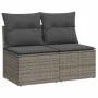 Set garden sofas and cushions 4 pcs synthetic rattan acacia gray by , Garden sets - Ref: Foro24-3325236, Price: 102,80 €, Dis...